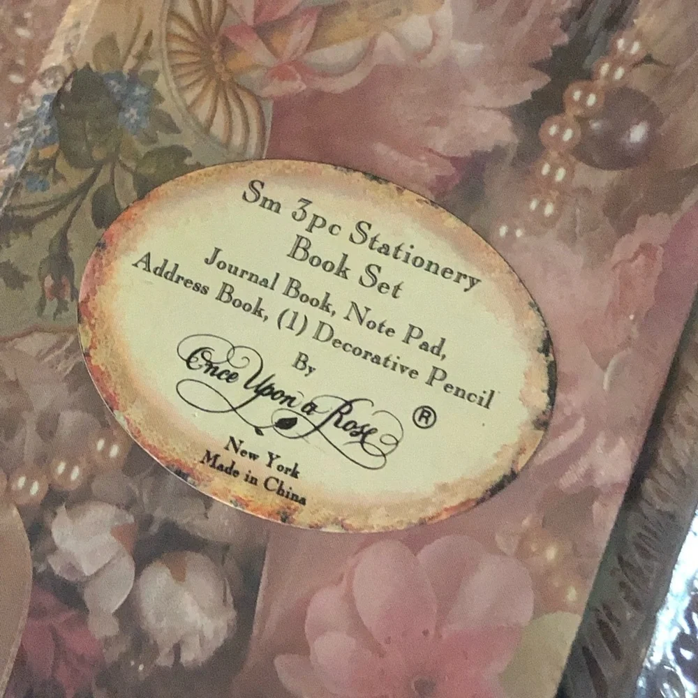Vintage Once Upon a Rose 3 pc. Stationery Book Set